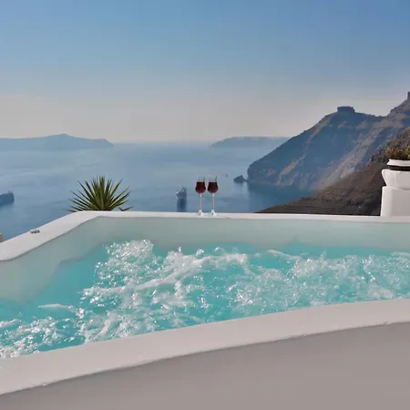 Carpis Villa With Caldera Views And Private Jacuzzi In Fira *